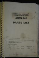 Amada ARIES-245 Parts List NC Turret Punch Press